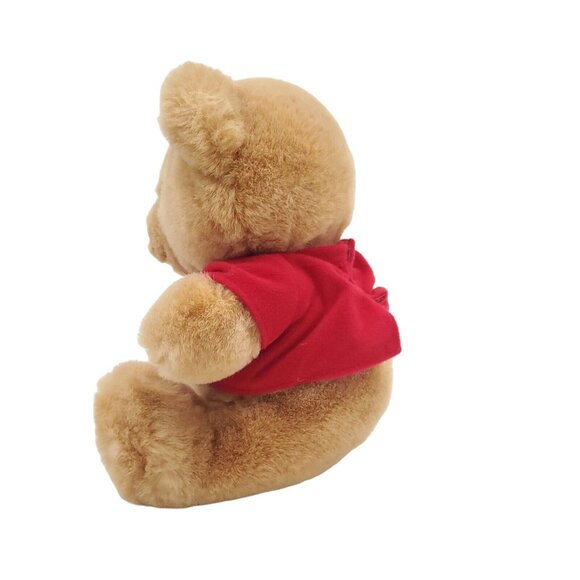 Vintage Russ Brown Teddy Bear Stuffed Animal Plush Red I Love You Shirt 9" Plush - Picture 3 of 7